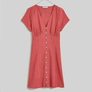 Madewell - Rose Shirred Button-Front Mini Dress